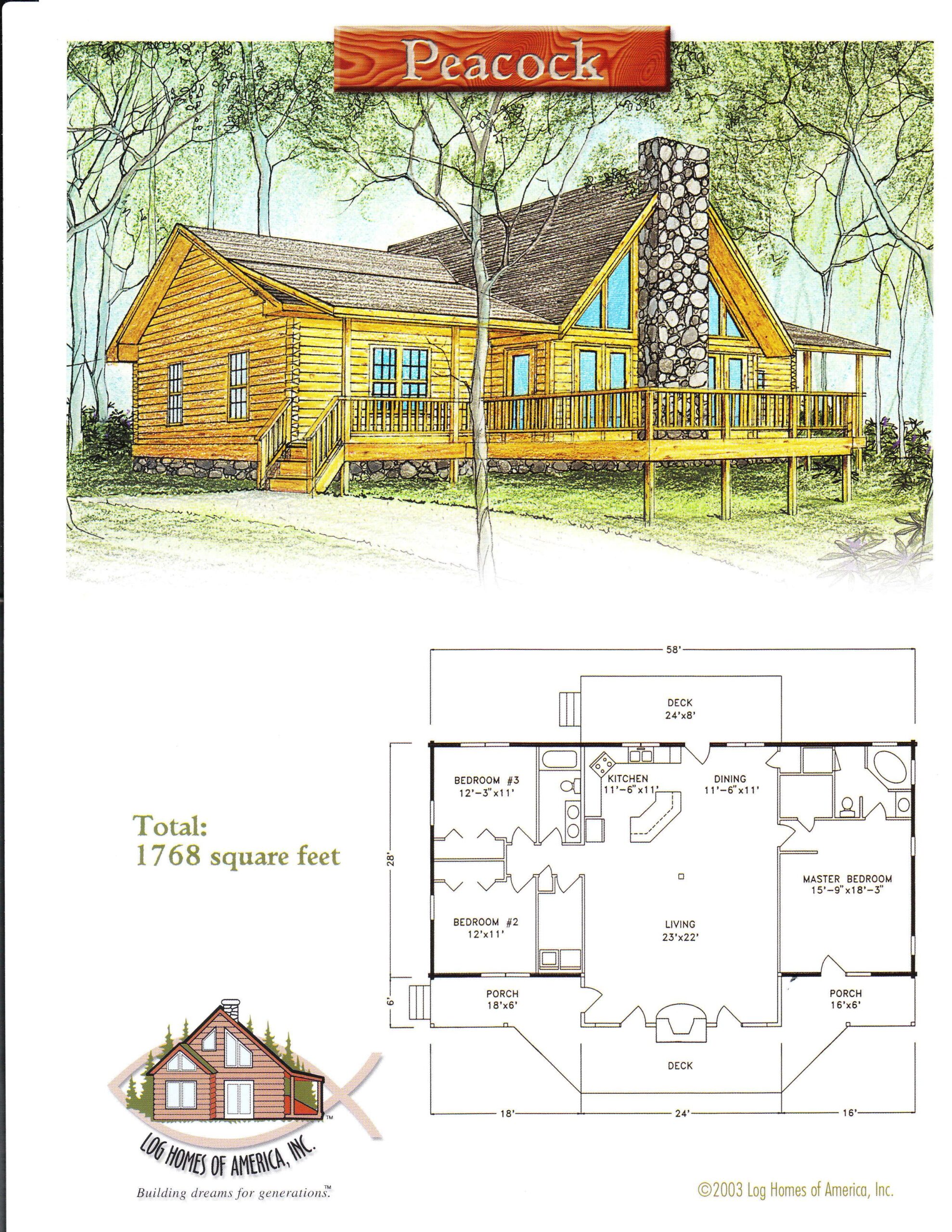 Peacock Log Home Plan Log Homes Of America