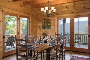 Log Home Dining Room