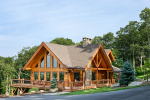 Log Home Exterior, Reverse Gable